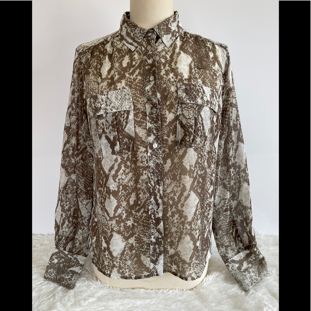 Willi Smith Snake Camo Button Down Shirt Medium